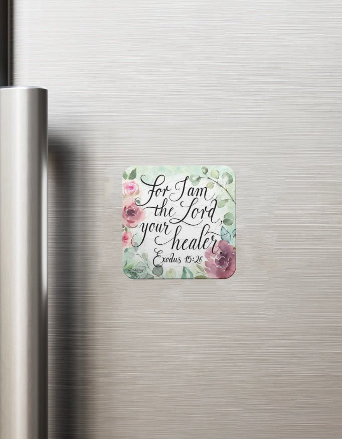 Exodus 15:26 "Your Healer" Floral Fridge Magnet - EverJoy Store