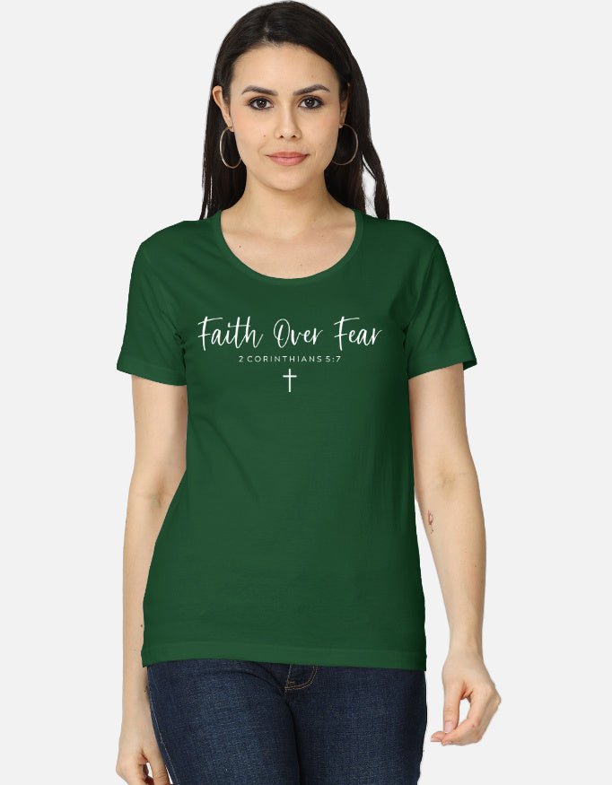 Faith Over Fear – Modern Minimalist Cross Tee - EverJoy Store