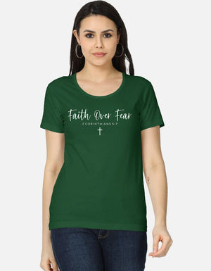 Faith Over Fear – Modern Minimalist Cross Tee - EverJoy Store