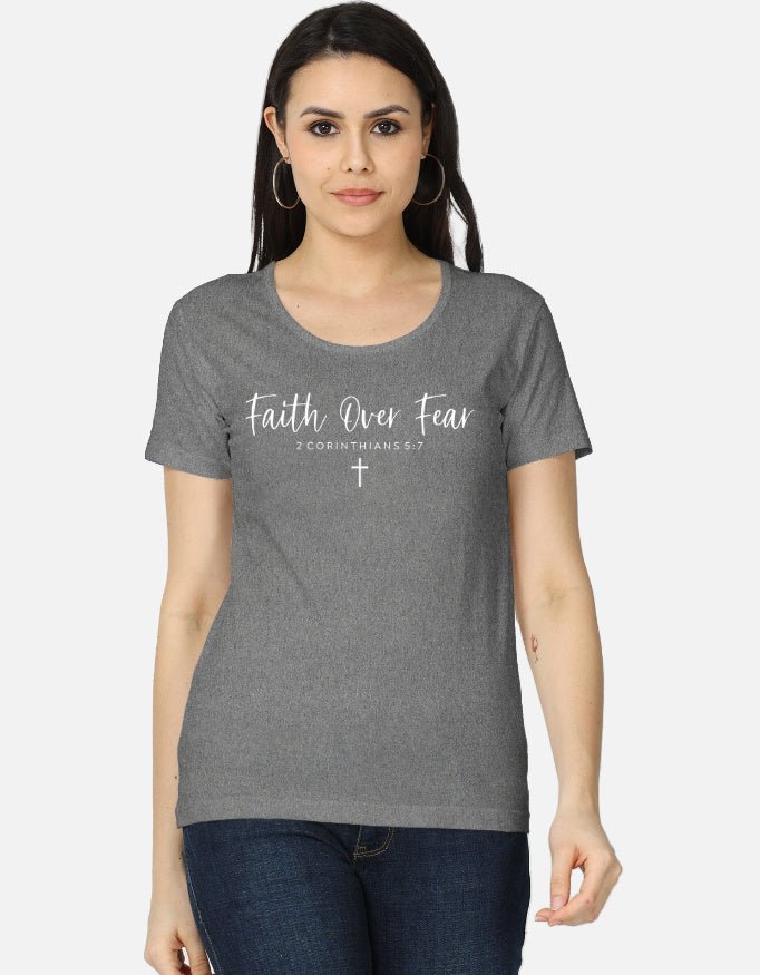 Faith Over Fear – Modern Minimalist Cross Tee - EverJoy Store