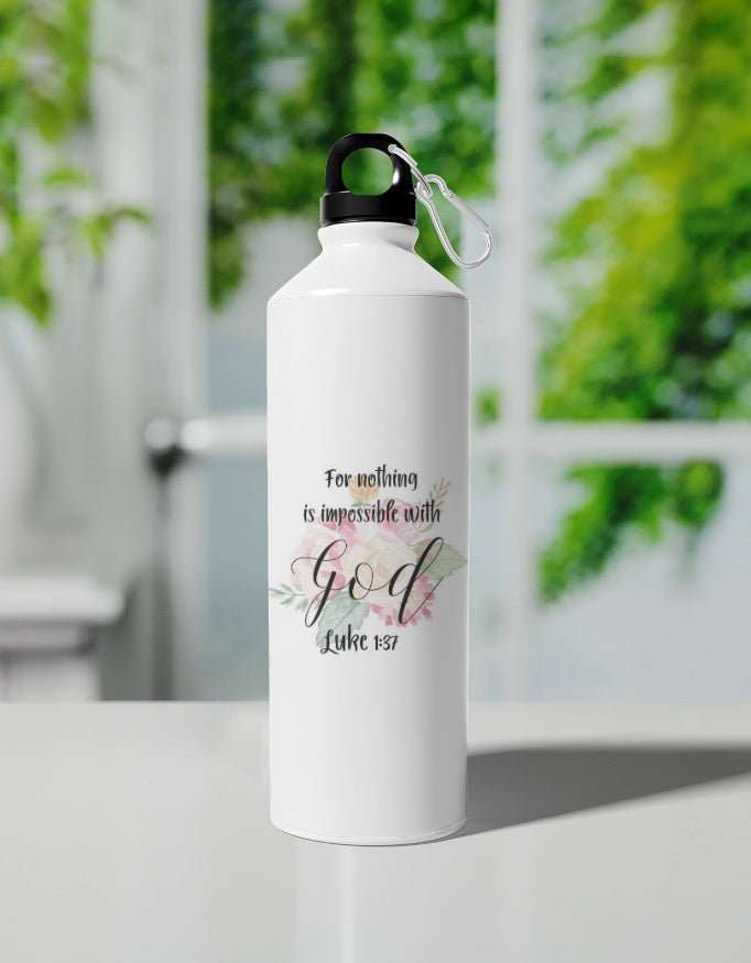 Luke 1:37 "Nothing Is Impossible" Luxury Sipper Bottle - EverJoy Store