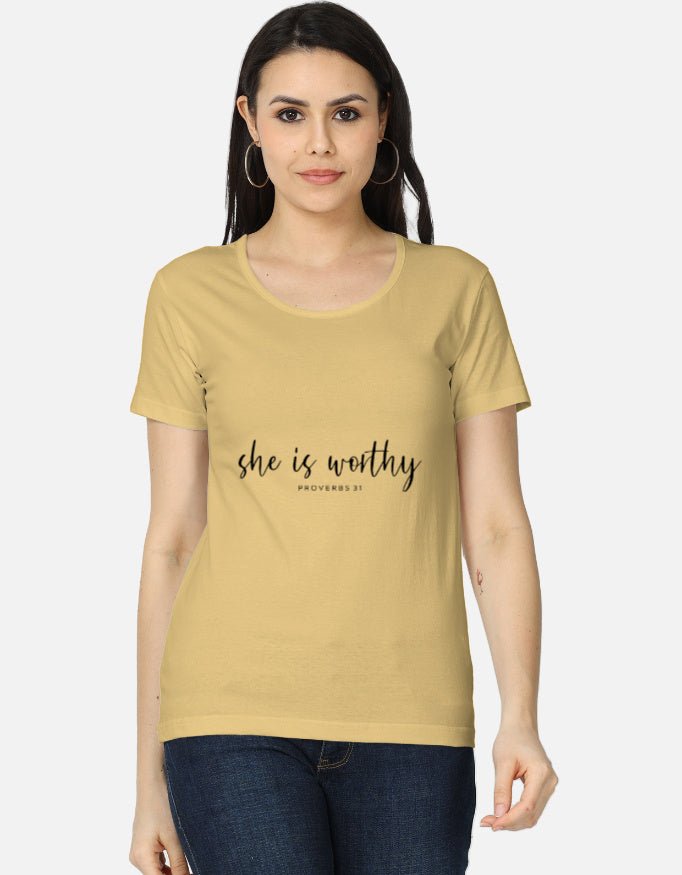 She Is Worthy – Proverbs 31 Inspired Women’s Tee - EverJoy Store