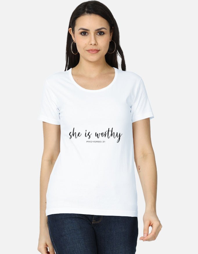 She Is Worthy – Proverbs 31 Inspired Women’s Tee - EverJoy Store