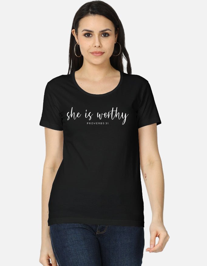 She Is Worthy – Proverbs 31 Inspired Women’s Tee - EverJoy Store