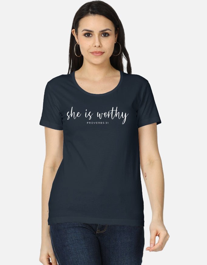 She Is Worthy – Proverbs 31 Inspired Women’s Tee - EverJoy Store