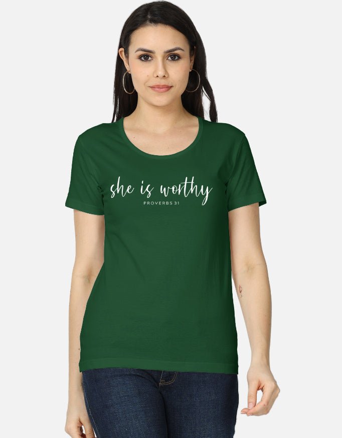 She Is Worthy – Proverbs 31 Inspired Women’s Tee - EverJoy Store