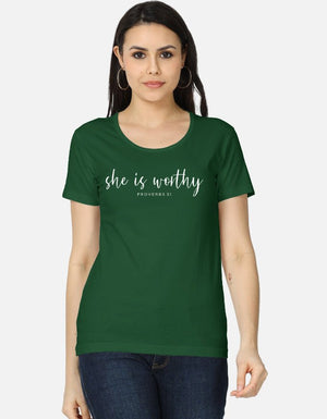 She Is Worthy – Proverbs 31 Inspired Women’s Tee - EverJoy Store