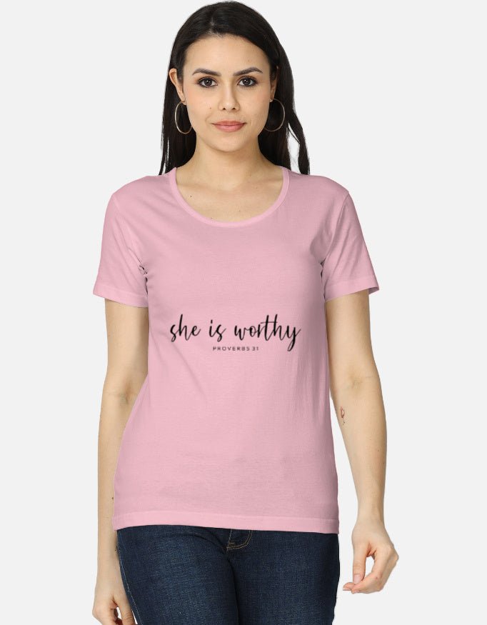 She Is Worthy – Proverbs 31 Inspired Women’s Tee - EverJoy Store