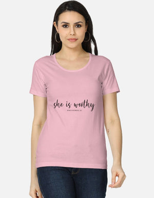 She Is Worthy – Proverbs 31 Inspired Women’s Tee - EverJoy Store