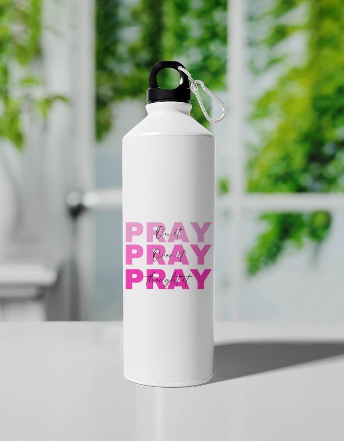 "Pray On It" Pink Ombre Typography Sipper Bottle - EverJoy Store