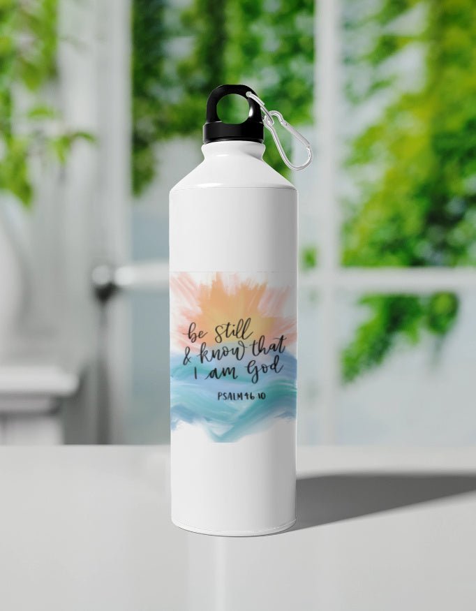Psalm 46:10 "Be Still" Watercolor Sunrise Sipper Bottle - EverJoy Store